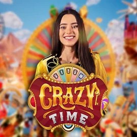 Crazy Time slot icon by Evolution, available at Rolling Slots Casino