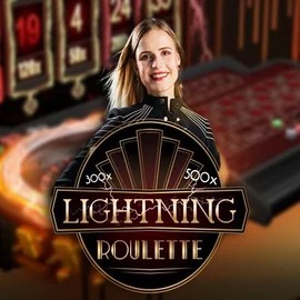 Live Casino logo of Lightning Roulette from Evolution at Rolling Slots Casino