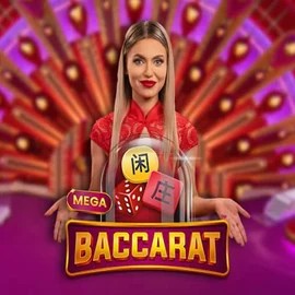Mega Baccarat slot icon by Pragmatic Play, available at Rolling Slots Casino